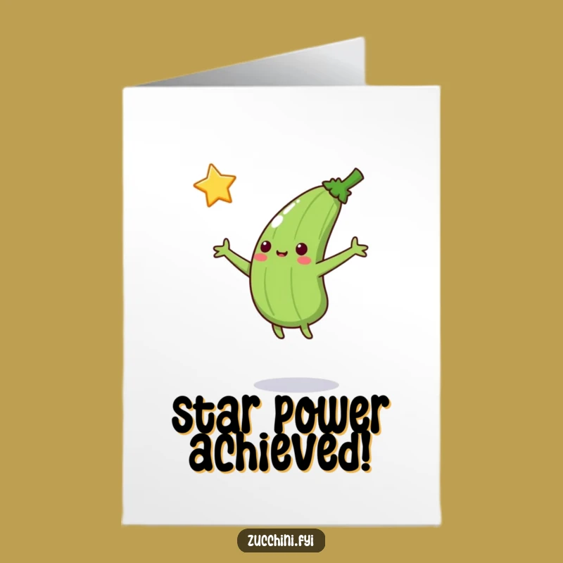 Free Printable Congrats Card: Zucchini Catches Success Star, Hilarious Downloadable Gift