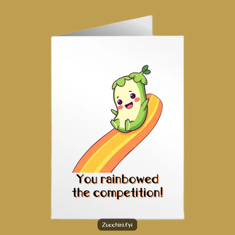 Free Printable Congrats Card: Zucchini Rainbow Slide Download for Dreamy Success!