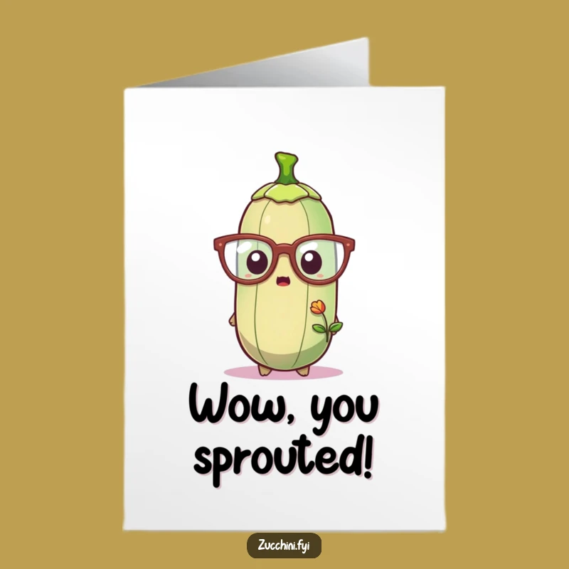 Free Printable Congrats Card: Zucchini Sprout Surprise Download for New Beginnings!