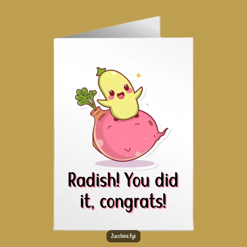 Free Printable Giddy Zucchini Congrats Card - Bouncy Humorous Downloadable Gift for Big Feats