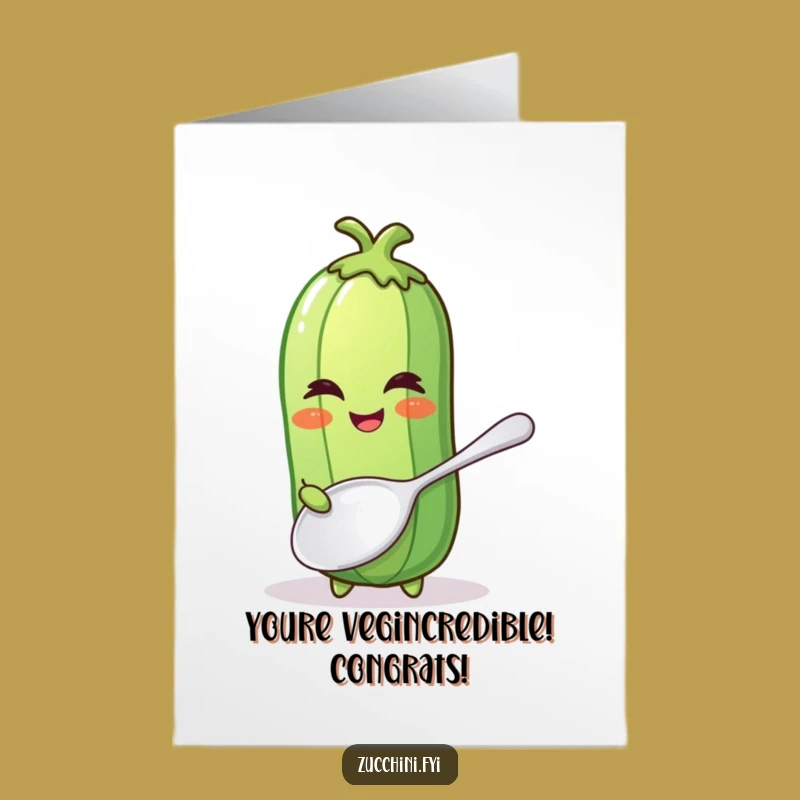 Free Printable Zucchini Congrats Card: Silly Humor Downloadable for Wins