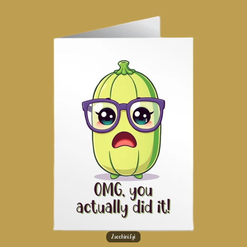 Free Printable Zucchini Congratulations Card: Funny Glasses Downloadable