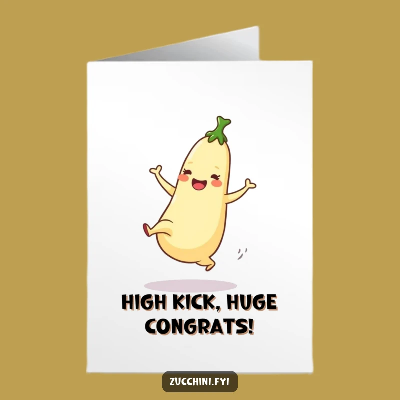 Free Printable Congrats Card: Dancing Zucchini Celebration, Funny Downloadable Gift