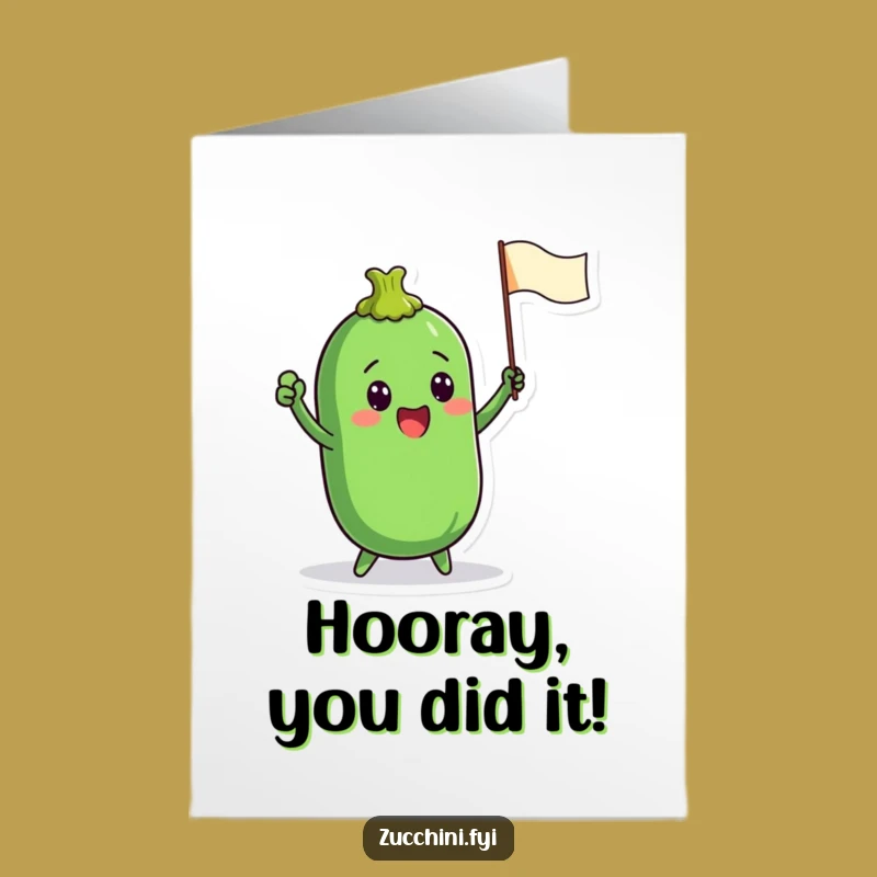 Free Printable Congrats Card: Zucchini Flag Waving Download for Victorious Moments!