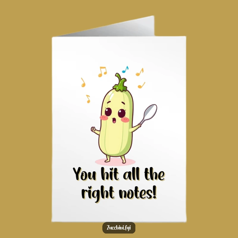Free Printable Dancing Zucchini Congrats Card: Musical Celebration - Downloadable Gift!