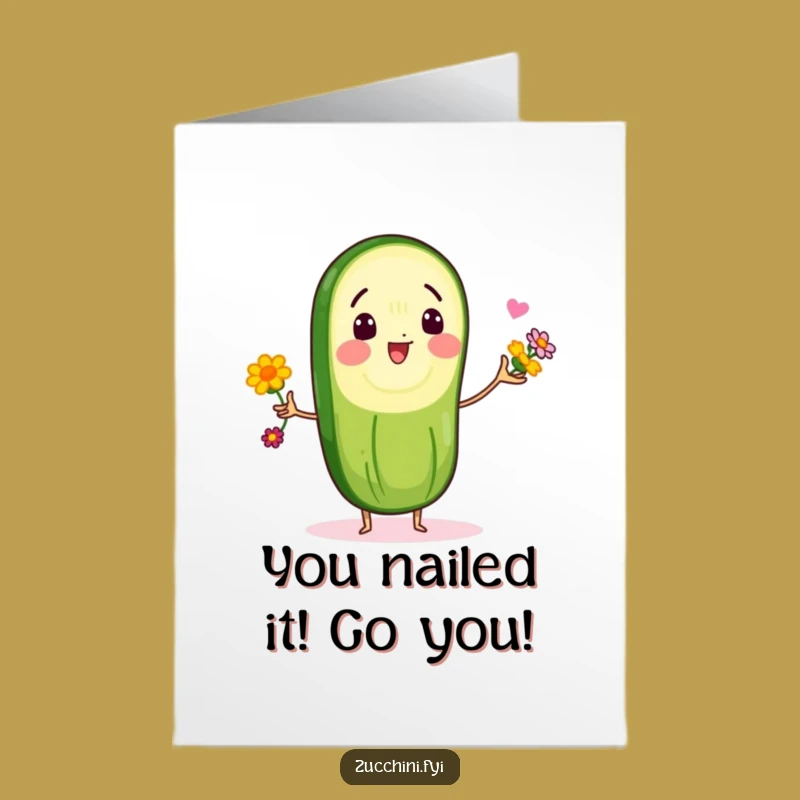 Free Printable Congrats Card: Zucchini Juggler, Unique & Funny Downloadable Gift Idea!