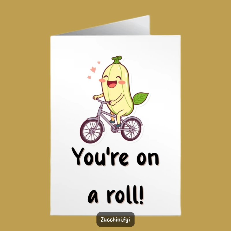Free Printable Congrats Card: Zucchini Bicycle Ride