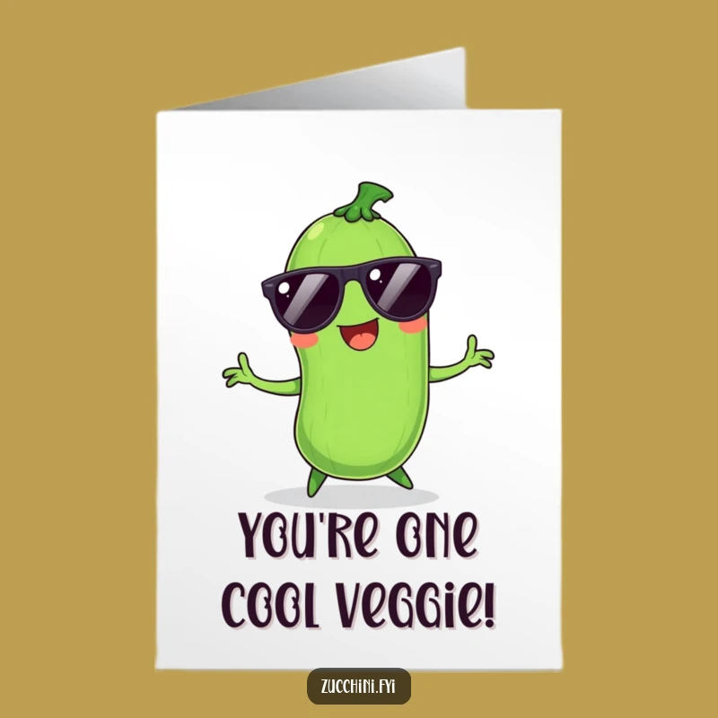 Free Printable Congrats Card: Dancing Zucchini Shades Humor Downloadable Gift