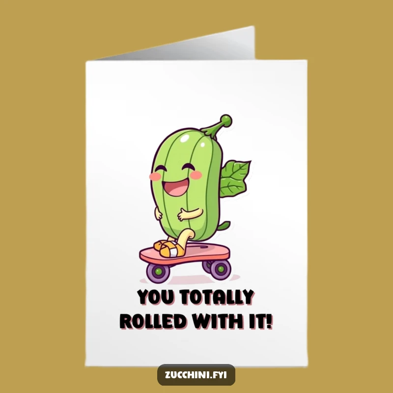 Free Printable Congrats Card: Leaf Skate Zucchini for a Hilarious Downloadable Gift!