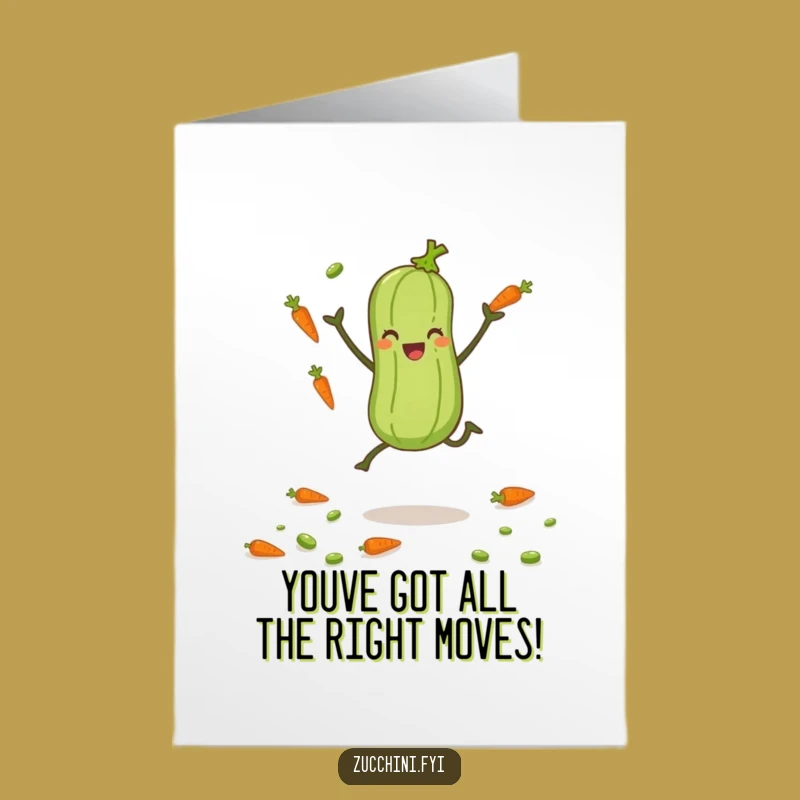 Free Printable Zucchini Juggler Card: Congrats on Your Amazing Feat - Downloadable Gift!