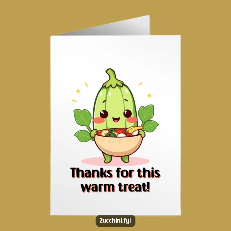 Cheerful Zucchini Thank You Card Free Printable - A Heartwarming Downloadable Gift