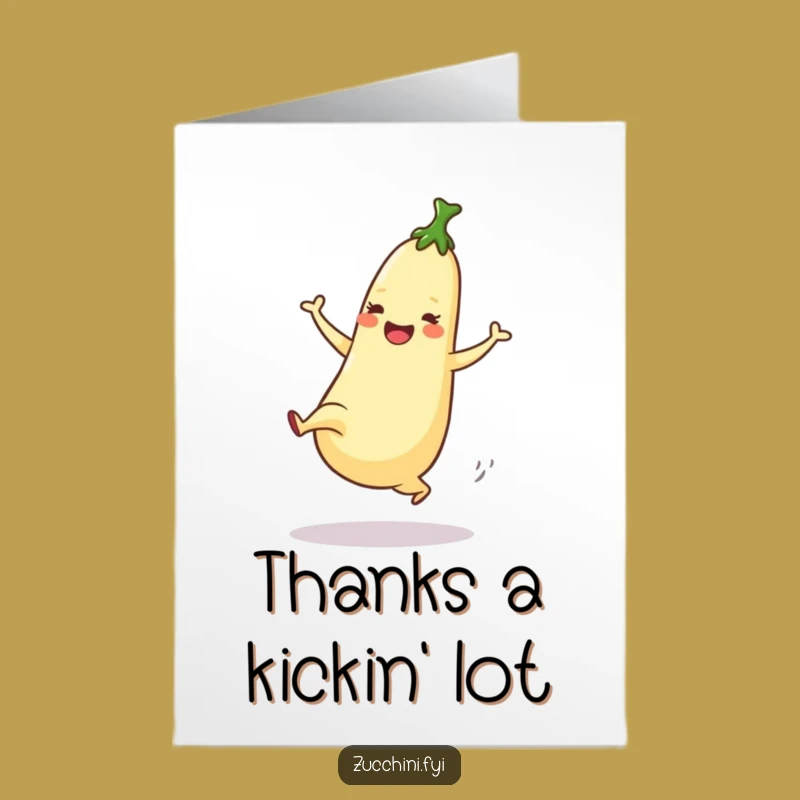 Free Printable Thank You Card: Dancing Zucchini Grooves, Funny Downloadable Gift