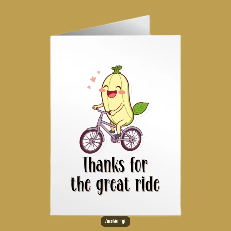 Free Printable Thank You Card: Zucchini Bicycle Ride