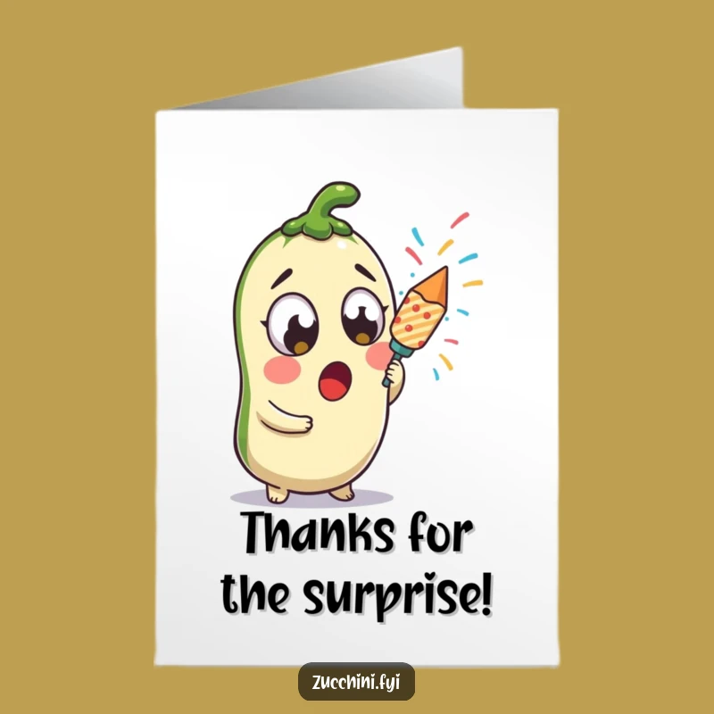 Free Printable Thank You Card: Zucchini Confetti Pop - Humorous Appreciation Gift