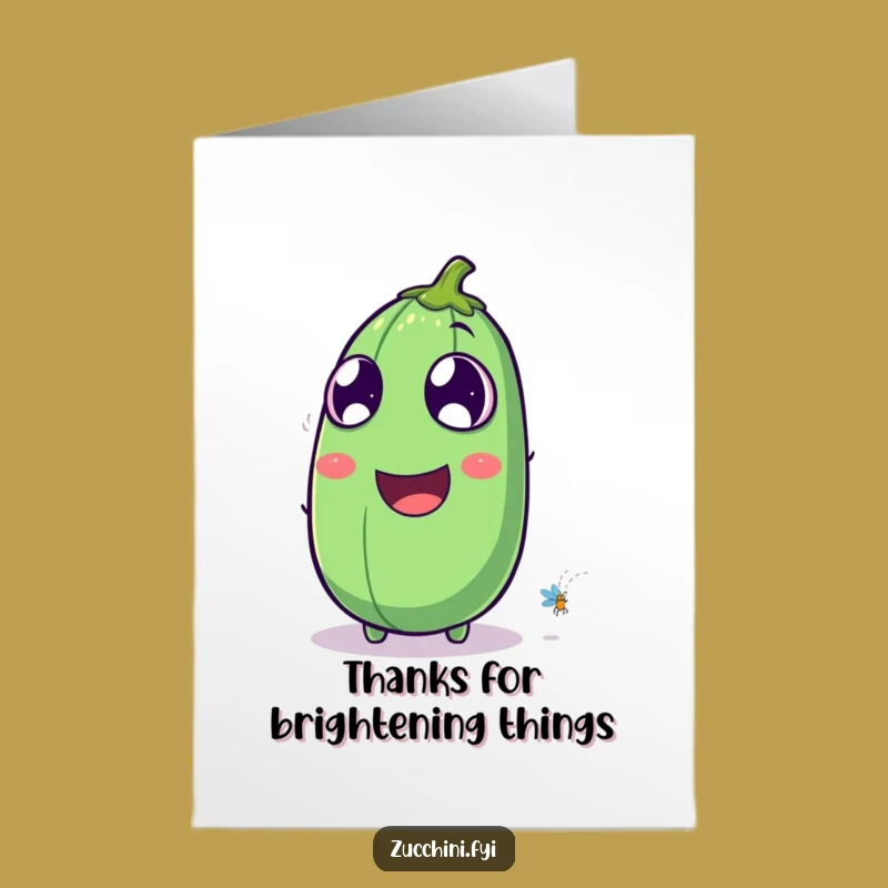 Free Printable Thank You Card: Zucchini Firefly Laugh Funny Downloadable Gift