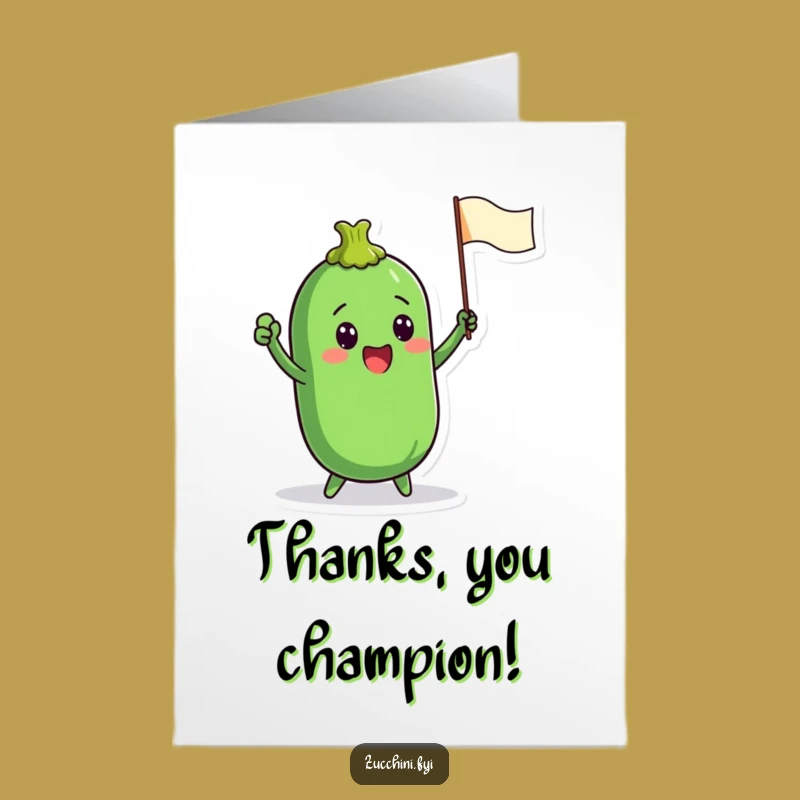 Free Printable Thank You Card: Zucchini Flag Waving Download for Appreciative Cheers!