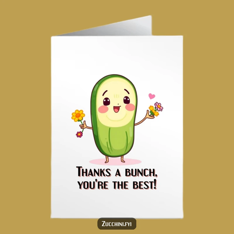 Free Printable Thank You Card: Zucchini Juggler, Heartfelt & Funny Downloadable Gift!