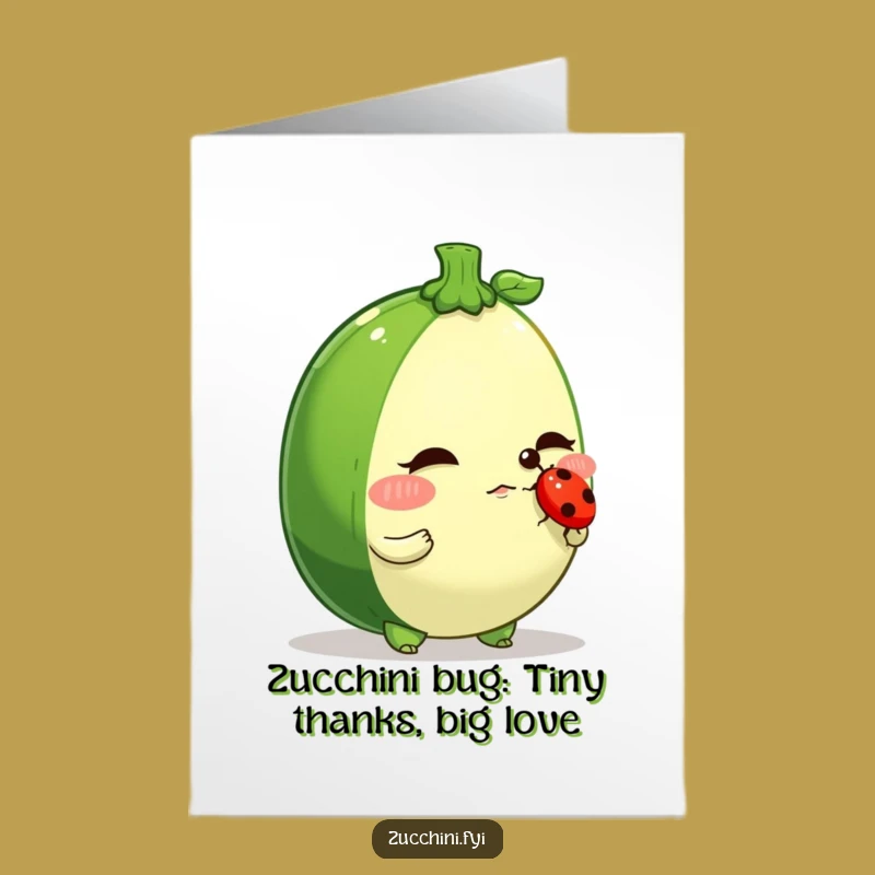 Free Printable Thank You Card: Zucchini Ladybug Balance, Gratitude Trick, Downloadable Gift
