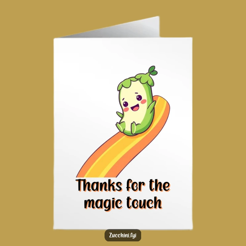 Free Printable Thank You Card: Zucchini Rainbow Slide Download for a Magical Thanks!