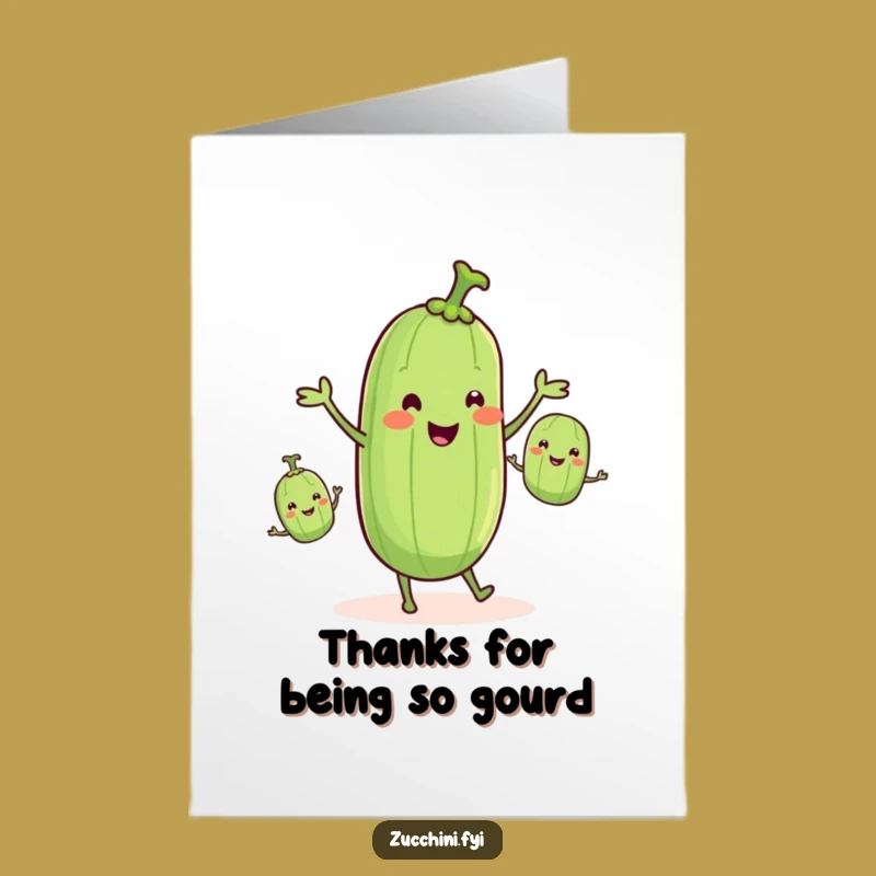 Free Printable Thank You Zucchini Card: Veggie Gratitude, Funny Downloadable Gift