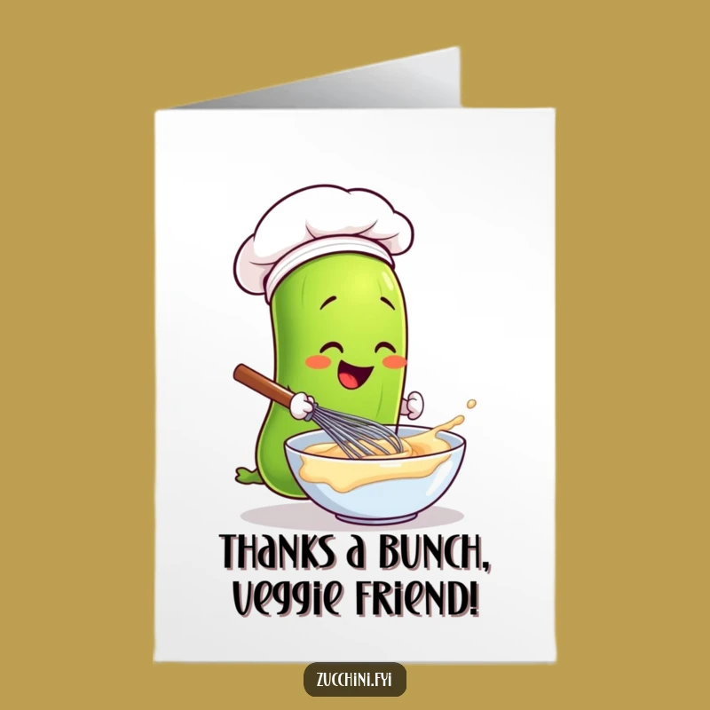 Free Printable Zucchini Chef Thank You Card: Gratitude in Every Whisk - Downloadable Gift!