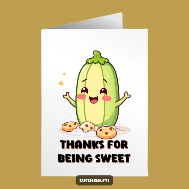 Free Printable Zucchini Thank You Card: Funny Baker Downloadable Gift of Thanks