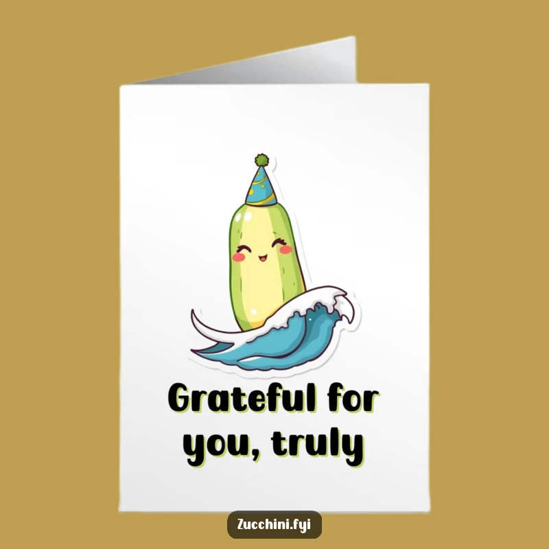 Free Printable Thank You Card: Winking Zucchini Expresses Gratitude, Hilarious Downloadable Gift
