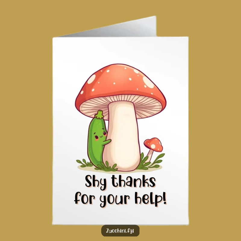 Free Printable Zucchini Thank You Card: Shy Peek Downloadable Gift
