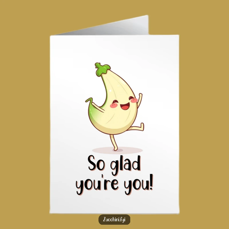 Free Printable Thank You Card: Grinning Cartwheel Zucchini Funny Download