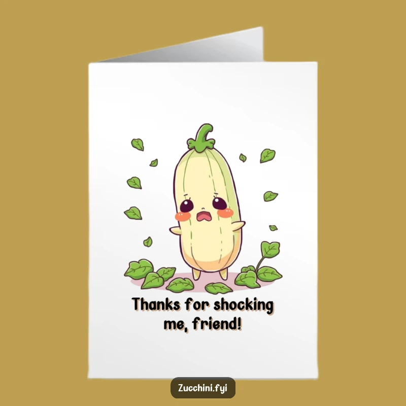 Startled Zucchini Thank You Card Free Printable - A Comically Surprising Downloadable Gift