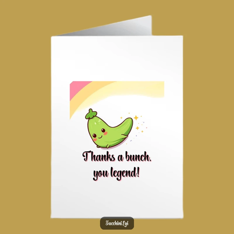 Free Printable Thank You Card: Zucchini Rainbow Slider - Funny Downloadable Appreciation Gift!