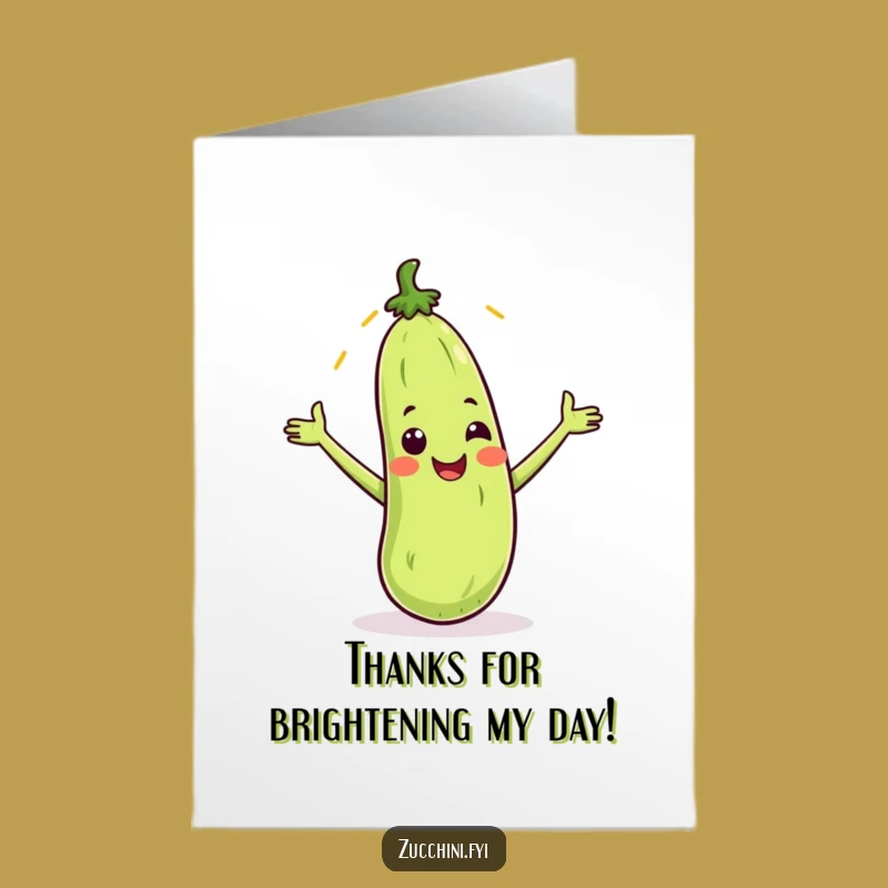 Free Printable Thank You Card: Zucchini Sunbeam Catcher - Humorous Downloadable Gratitude Gift