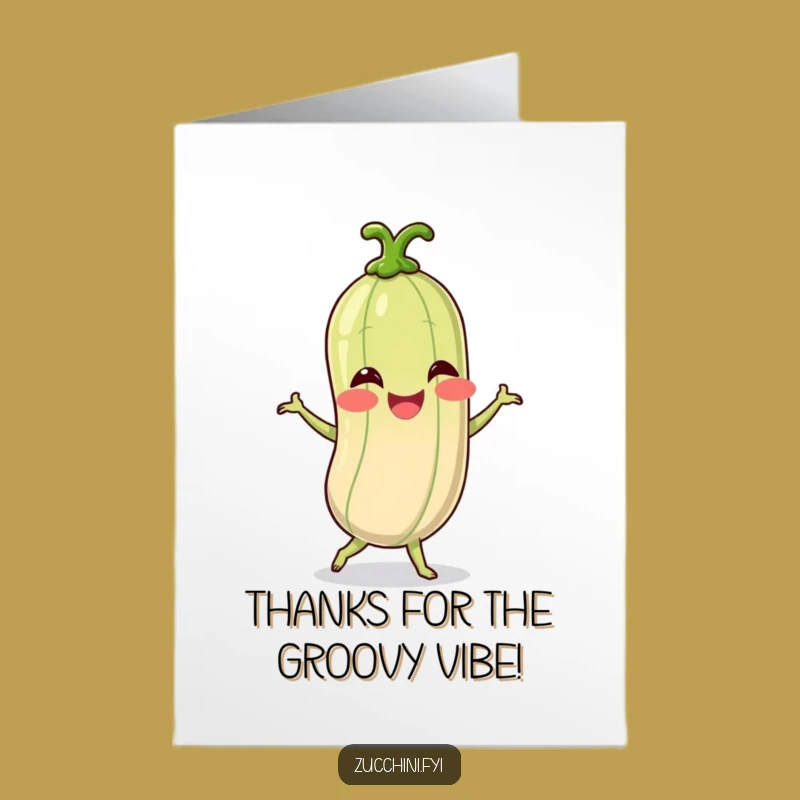 Free Printable Thank You Card: Giggling Zucchini Dancer, Amusing Downloadable Gift!