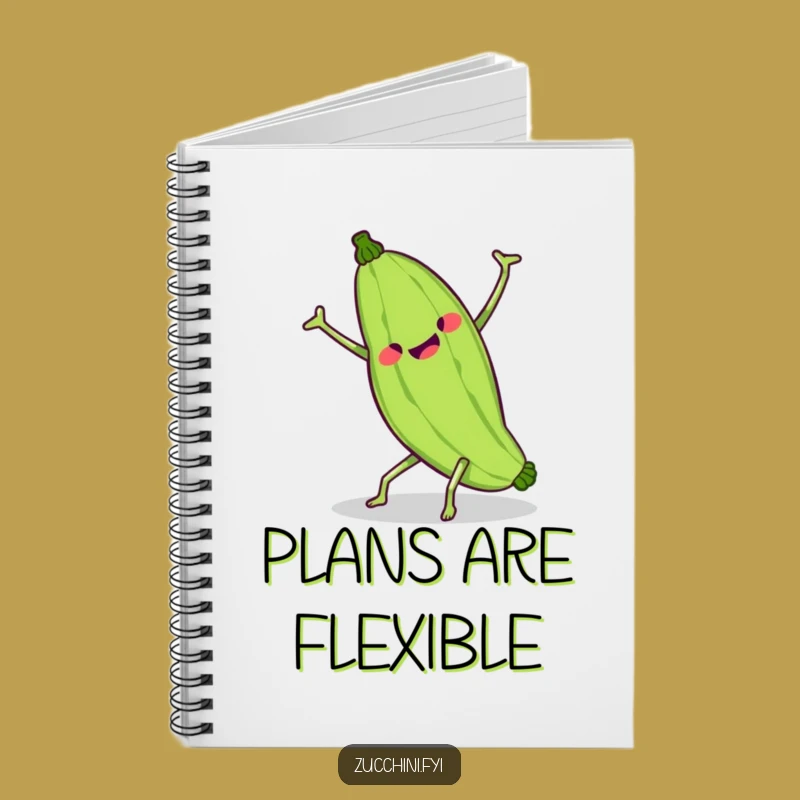 Funny Kawaii Zucchini Cartwheel Notebook - Hilarious Wobbly Veggie Journal for Comical Ideas