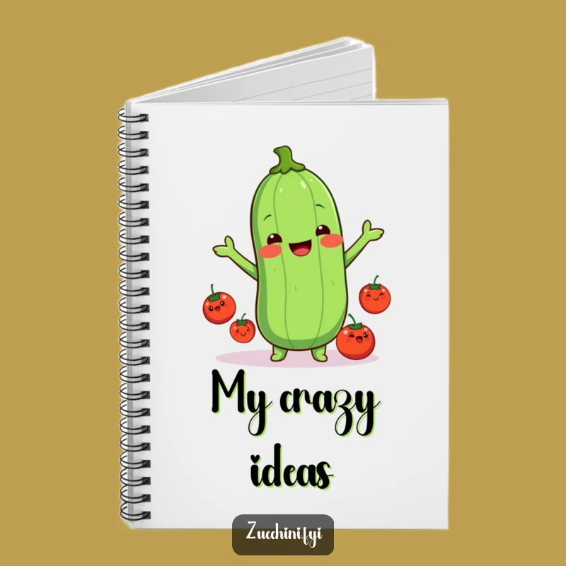 Funny Kawaii Zucchini Journal: Cute Veggie Notebook for Notes
