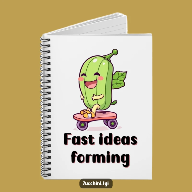 Funny Roller Skate Zucchini Notebook: Jot Down Your Speedy Ideas