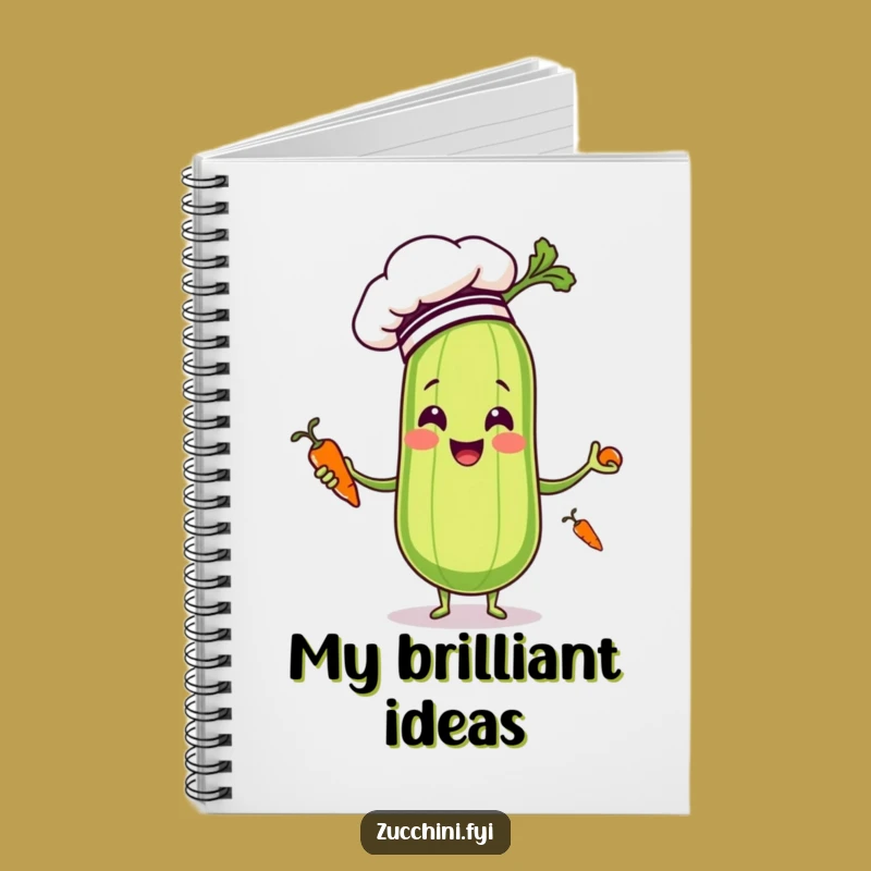 Funny Zucchini Chef Notebook - Write Jokes with Vegetable Juggling Gift
