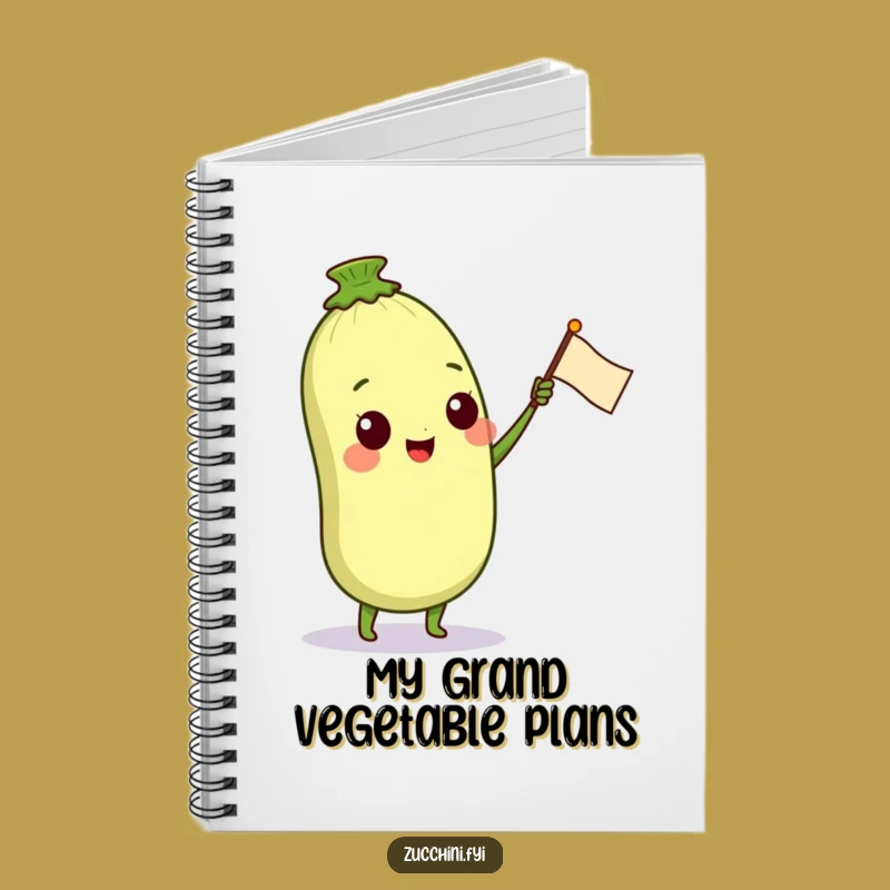 Funny Zucchini Idea Keeper Notebook: Happy Veggie Character Journal, Gift for Writers