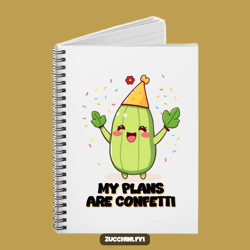 Funny Zucchini Party Notebook: Confetti Journal, Hilarious Gift for Notes!
