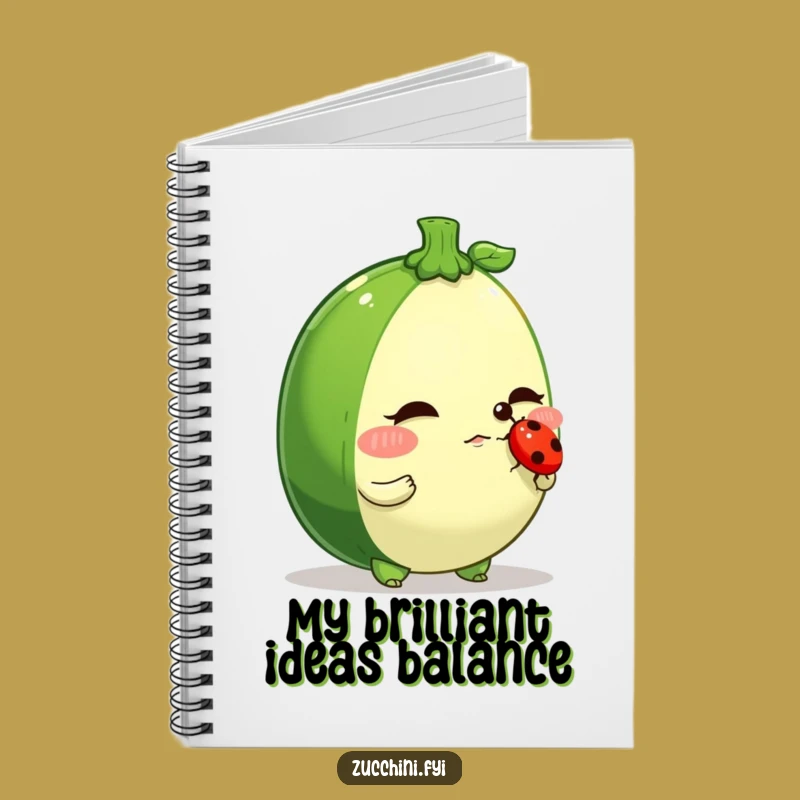 Funny Zucchini Ladybug Balance Notebook: Determined Veggie Journal for Focus