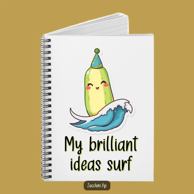Funny Winking Zucchini Party Wave Notebook: Jot Down Funny Ideas with Flair!