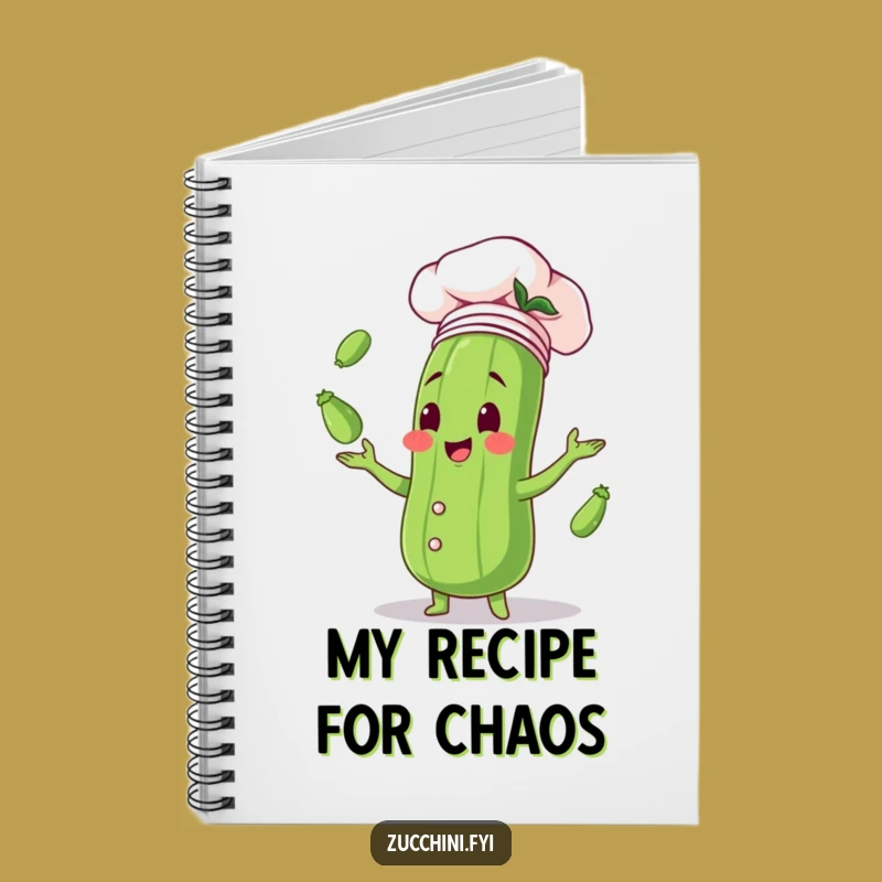 Funny Zucchini Chef Notebook - Hilarious Juggling Vegetable Journal for Ideas