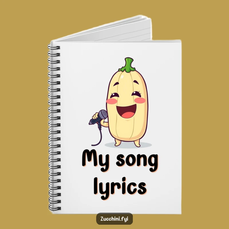 Funny Singing Zucchini Notebook: Rockstar Veggie Journal, Perfect For Lyrics & Humorous Gift