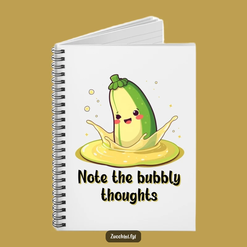 Funny Happy Zucchini Splashing Sparkle Juice Notebook - Jot Down Joyful Ideas