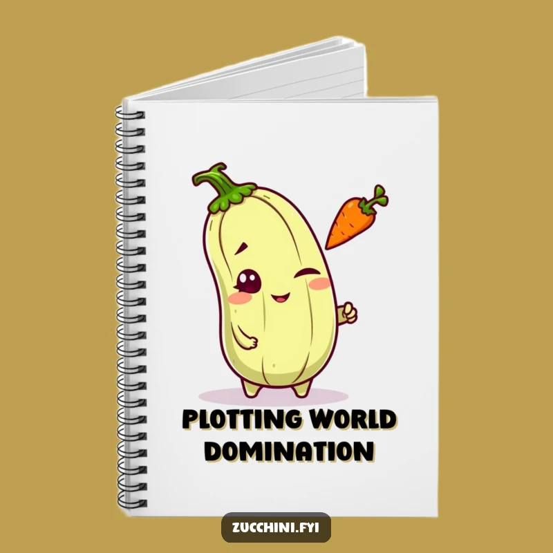 Funny Kawaii Zucchini Wink Notebook - Mischievous Veggie Journal for Playful Ideas