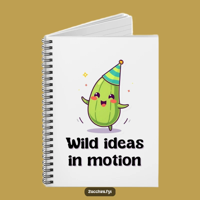 Funny Zany Zucchini Party Hat Spinning Notebook - Jot Down Laughs & Ideas