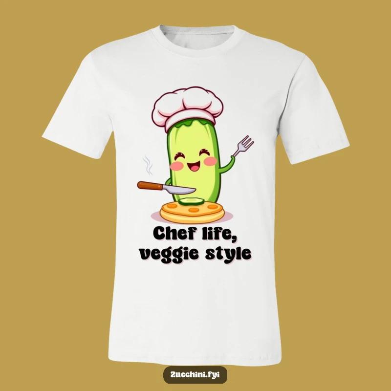 Funny Chef Zucchini T-Shirt: Flipping Pancakes, Perfect Foodie Funny Gift