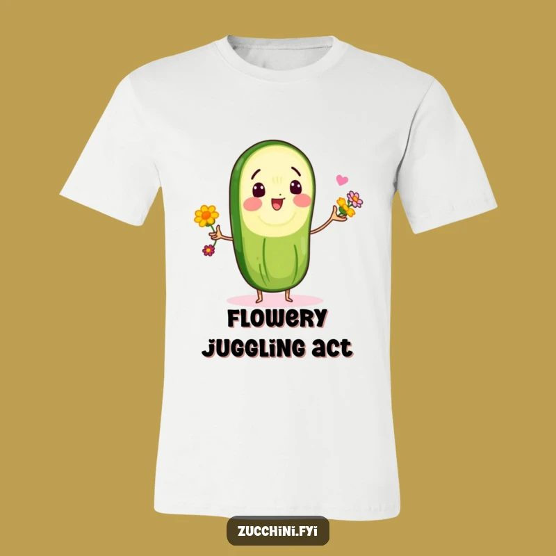 Funny Zucchini Flower Juggler T-Shirt: Wear Your Veggie Humor Proudly