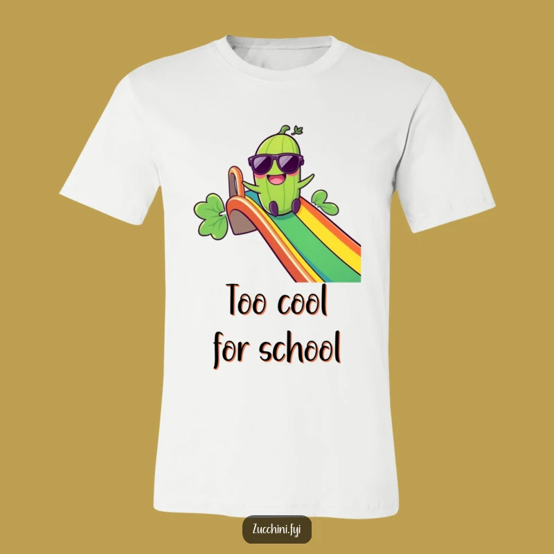 Funny Giggling Zucchini Rainbow Slide T-Shirt: Wear Your Joyful Attitude!