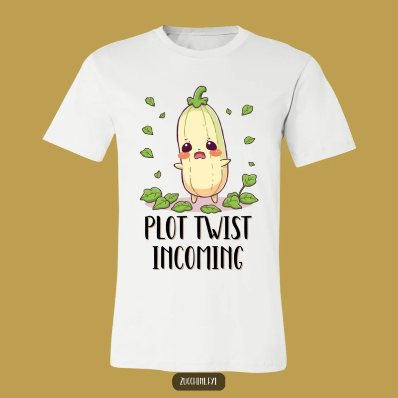Funny Startled Zucchini T-Shirt: Wear Your Surprise with Hilarious Vegetable Style